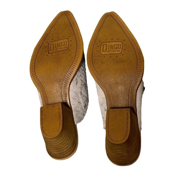 NWT Dingo Knockout Natural Gray Snake Print Suede Leather Slip On Mules Size 9 - Picture 11 of 15